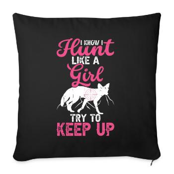 Chasse au coyote - Coussin et housse de 45 x 45 cm - noir - Devant