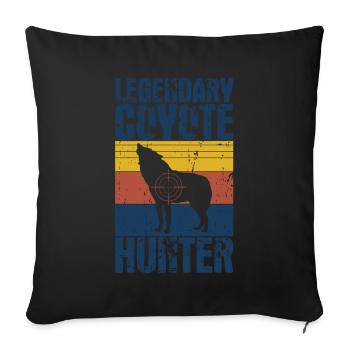 Chasse au coyote - Coussin et housse de 45 x 45 cm - noir - Devant