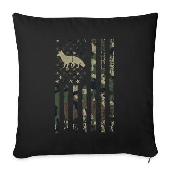 Chasse au coyote - Coussin et housse de 45 x 45 cm - noir - Devant