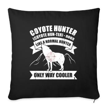 Chasse au coyote - Coussin et housse de 45 x 45 cm - noir - Devant