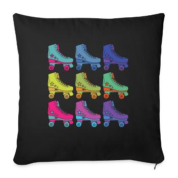 Roller skates - Sofa pillow with filling 45cm x 45cm - black - Front