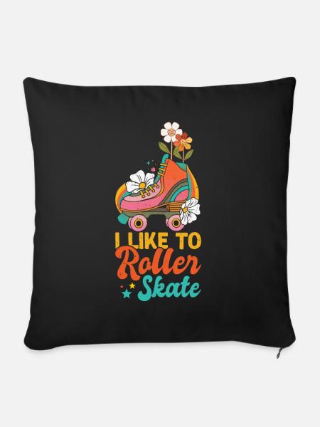 Rollschuhe - Sofakissen mit Füllung 45 x 45 cm - Schwarz