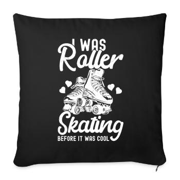Rollschuhe - Sofakissen mit Füllung 45 x 45 cm - Schwarz - Vorne