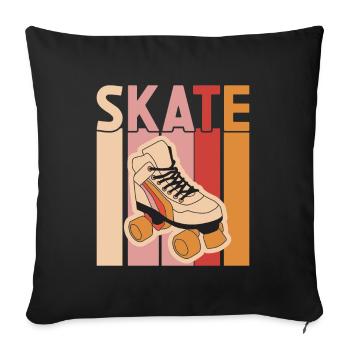 Roller skates - Sofa pillow with filling 45cm x 45cm - black - Front