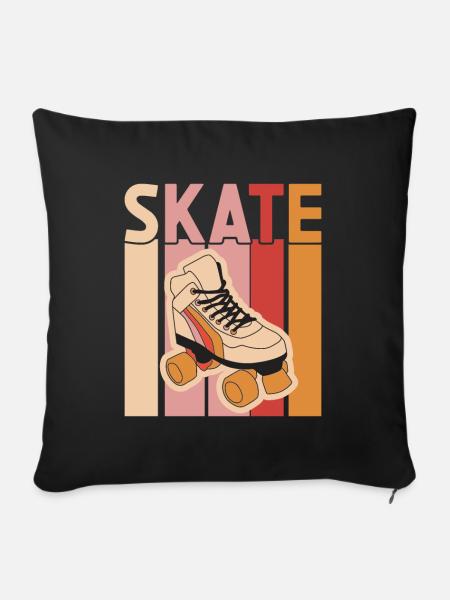 Rollschuhe - Sofakissen mit Füllung 45 x 45 cm - Schwarz
