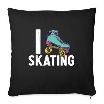 Rollschuhe - Sofakissen mit Füllung 45 x 45 cm - Schwarz - Vorne