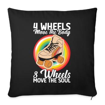 Rollschuhe - Sofakissen mit Füllung 45 x 45 cm - Schwarz - Vorne