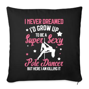 Pole Dance - Coussin et housse de 45 x 45 cm - noir - Devant
