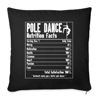 Pole Dance - Coussin et housse de 45 x 45 cm - noir - Devant