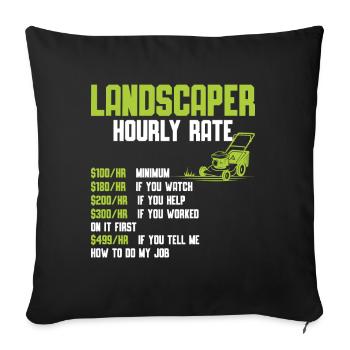 Mowing - Sofa pillow with filling 45cm x 45cm - black - Front