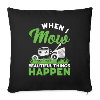 Mowing - Sofa pillow with filling 45cm x 45cm - black - Front