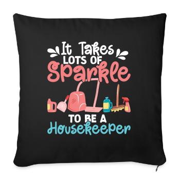 Haushalt - Sofakissen mit Füllung 45 x 45 cm - Schwarz - Vorne