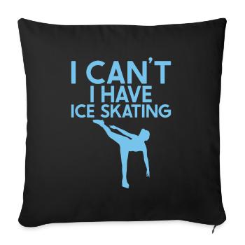 Eislaufen - Sofakissen mit Füllung 45 x 45 cm - Schwarz - Vorne