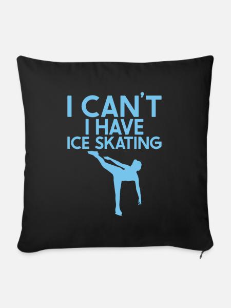 Eislaufen - Sofakissen mit Füllung 45 x 45 cm - Schwarz