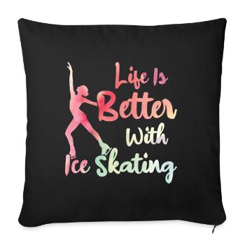 Patinage - Coussin et housse de 45 x 45 cm - noir - Devant