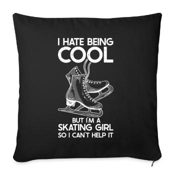 Patinage - Coussin et housse de 45 x 45 cm - noir - Devant