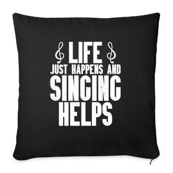 Chanter - Coussin et housse de 45 x 45 cm - noir - Devant
