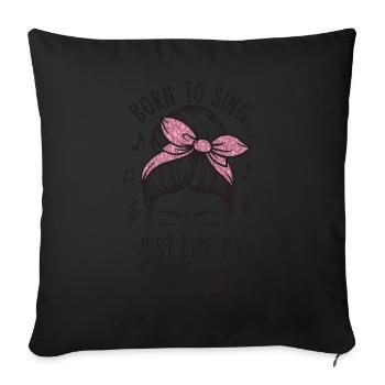 Sing - Sofa pillow with filling 45cm x 45cm - black - Front