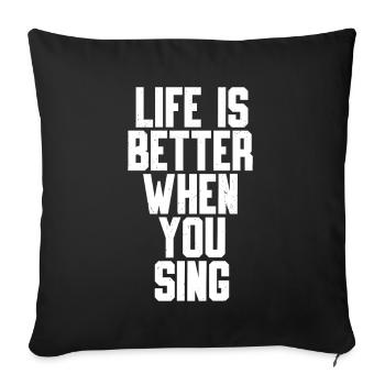Chanter - Coussin et housse de 45 x 45 cm - noir - Devant