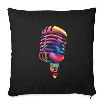 Sing - Sofa pillow with filling 45cm x 45cm - black - Front