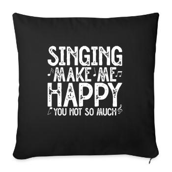 Chanter - Coussin et housse de 45 x 45 cm - noir - Devant