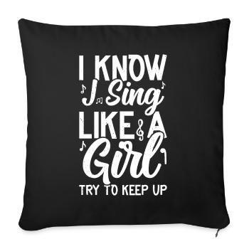 Chanter - Coussin et housse de 45 x 45 cm - noir - Devant