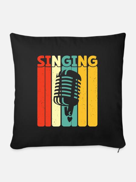 Singen - Sofakissen mit Füllung 45 x 45 cm - Schwarz