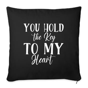 You Hold The Key To My Heart - Sofa pillow with filling 45cm x 45cm - black - Front