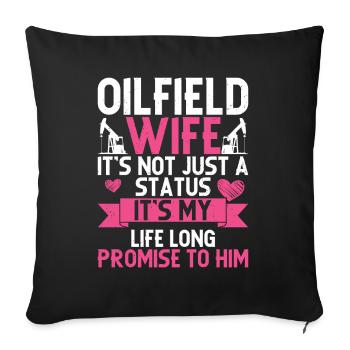 Oilfield - Sofa pillow with filling 45cm x 45cm - black - Front