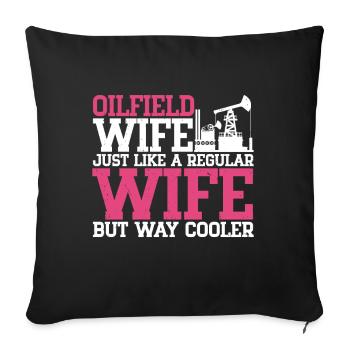 Oilfield - Sofa pillow with filling 45cm x 45cm - black - Front