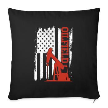 Oilfield - Sofa pillow with filling 45cm x 45cm - black - Front