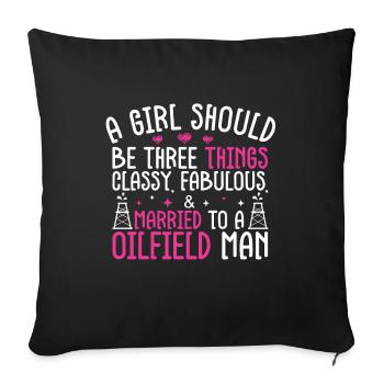 Oilfield - Sofa pillow with filling 45cm x 45cm - black - Front