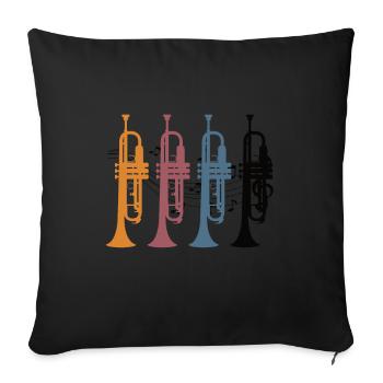 Trumpet - Sofa pillow with filling 45cm x 45cm - black - Front