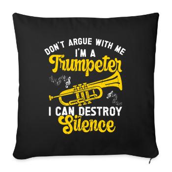 Trumpet - Sofa pillow with filling 45cm x 45cm - black - Front