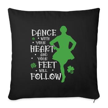 Irish Dance - Sofa pillow with filling 45cm x 45cm - black - Front