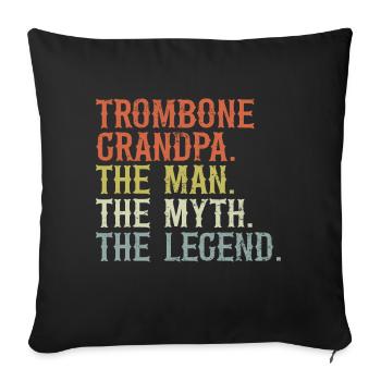 Trombone - Sofa pillow with filling 45cm x 45cm - black - Front