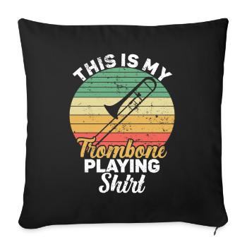Trombone - Coussin et housse de 45 x 45 cm - noir - Devant