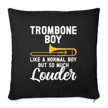 Trombone - Sofa pillow with filling 45cm x 45cm - black - Front