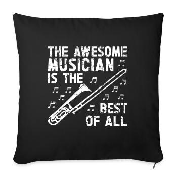 Trombone - Coussin et housse de 45 x 45 cm - noir - Devant