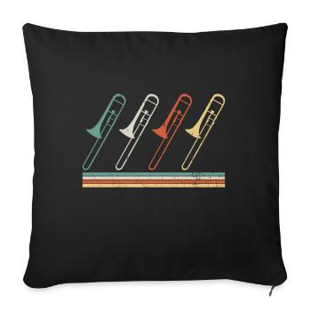 Trombone - Sofa pillow with filling 45cm x 45cm - black - Front