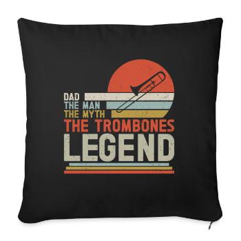 Trombone - Coussin et housse de 45 x 45 cm - noir - Devant