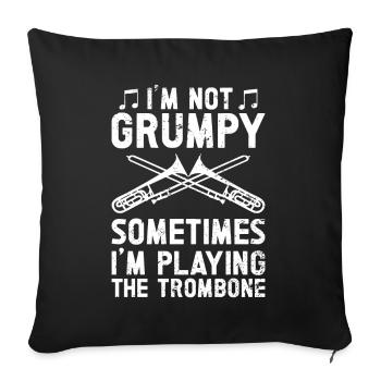 Trombone - Sofa pillow with filling 45cm x 45cm - black - Front