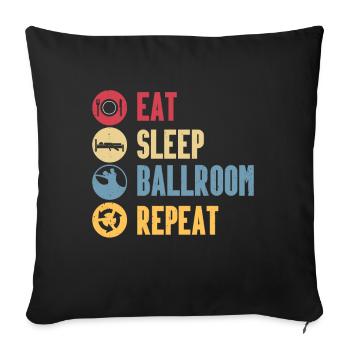 Ballroom - Sofa pillow with filling 45cm x 45cm - black - Front