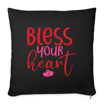 Bless Your Heart - Sofakissen mit Füllung 45 x 45 cm - Schwarz - Vorne