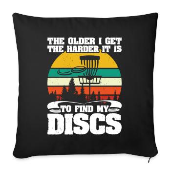 Golf Disc Frisbee - Sofa pillow with filling 45cm x 45cm - black - Front