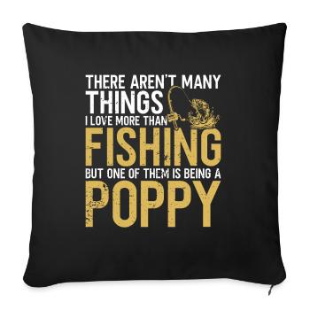 Pêche coquelicot Pêcheur pavillon américain Poppi - Coussin et housse de 45 x 45 cm - noir - Devant