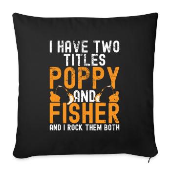 Pêche coquelicot Pêcheur pavillon américain Poppi - Coussin et housse de 45 x 45 cm - noir - Devant