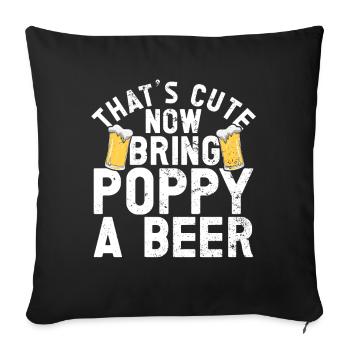 Pêche coquelicot Pêcheur pavillon américain Poppi - Coussin et housse de 45 x 45 cm - noir - Devant