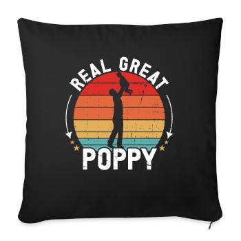 Pêche coquelicot Pêcheur pavillon américain Poppi - Coussin et housse de 45 x 45 cm - noir - Devant