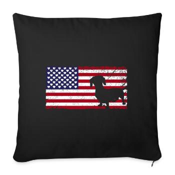 Dachshund Gift Dixie Viennese Doxie Dachshund - Sofa pillow with filling 45cm x 45cm - black - Front